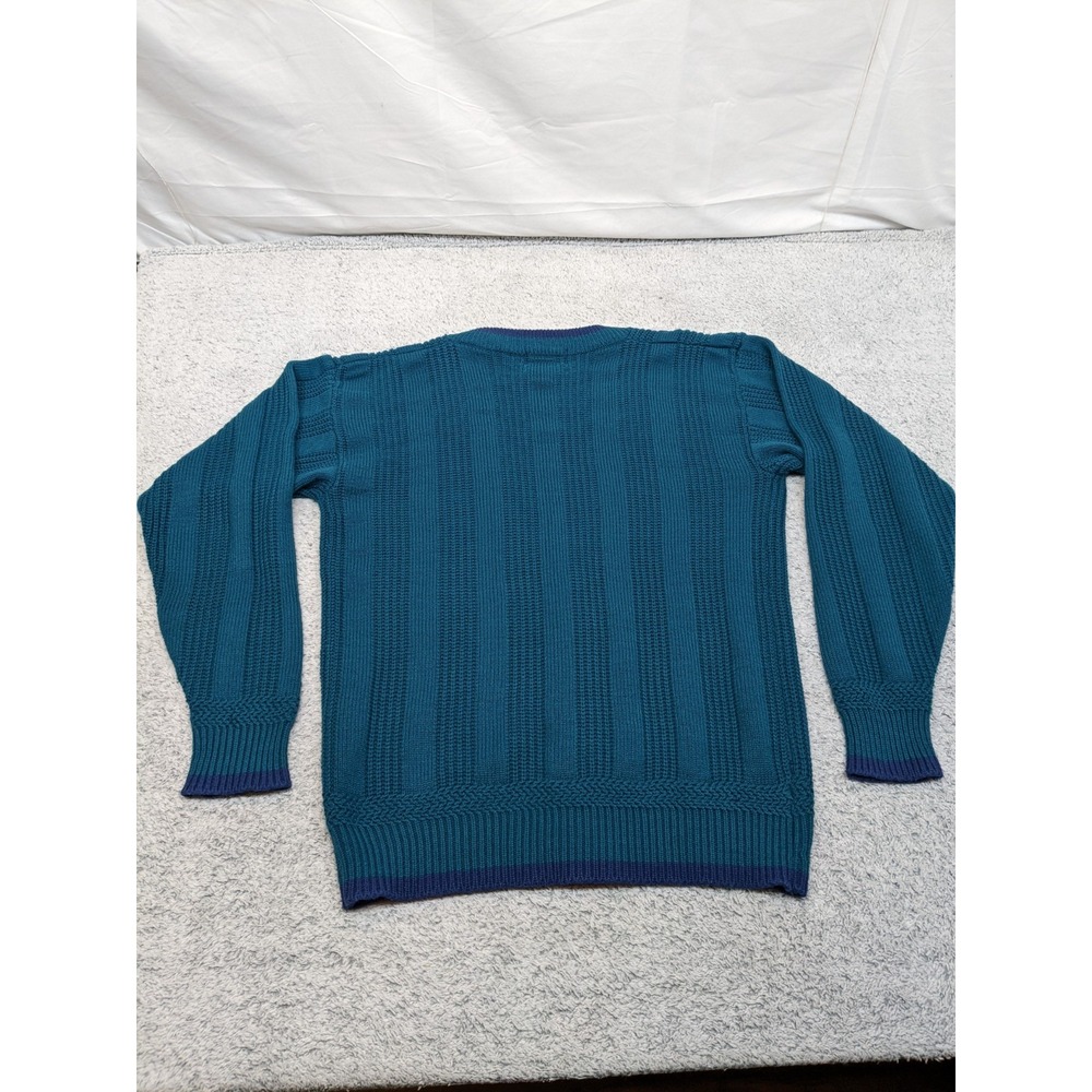 Towncraft Cardigan Sweater Knit Teal‎ Blue MT Tall 38–40 Grandpa Core Y2K Soft - Picture 9 of 12